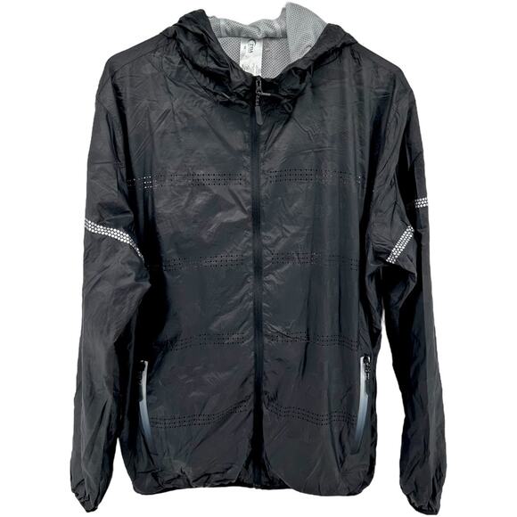 Zyia Active Rain Jacket Windbreaker Reflective Softshell Zip Hood Camo Black 2X - Picture 1 of 3